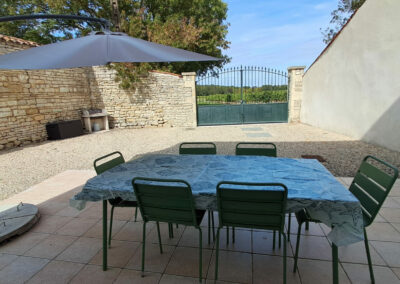 Terrasse salon de jardin gîte